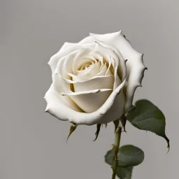 A white rose bleeding from its stem