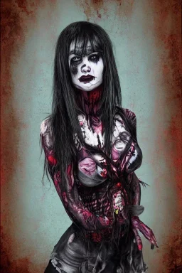 Portrait lady, full body shot, full-color long shot HorrorPunk