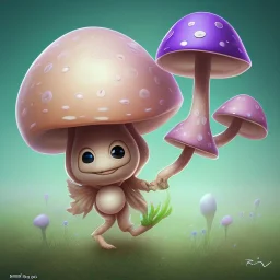 cute mushroom with cute face