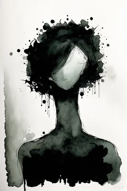 Patience, inquiry, humility and doubt; Ink wash; Dark Nature Palette.