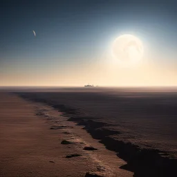 An engineered horizon pauses beneath a mass that has already arrived, leaving the ground to wait for instructions that never come.