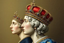 french crown jewells on central bankers head Again style of monet