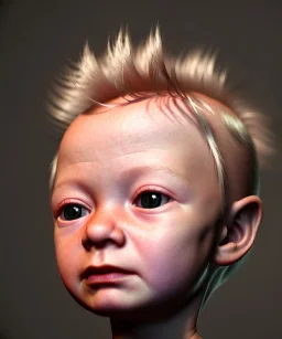 Tilda swinton toddler, full body, shoe, dress, soft skin, dramatic lighting, hyper realistic