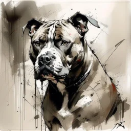 Staffie dog in the style of Willem Haenraets, Yoji Shinkawa, Guy Denning, Florian Nicolle