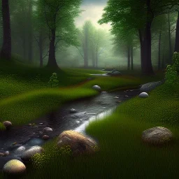 creek running through a grain field