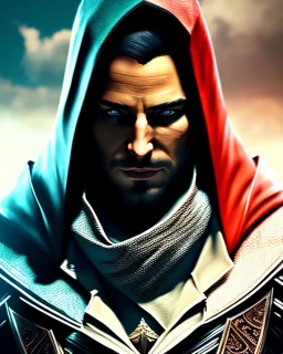 assassin, mask cover whole face and hood ,assassin's creed, highly detailed, hyper-detailed, beautifully color-coded, insane details, intricate details, beautifully color graded, Cinematic, Color Grading, Editorial Photography, Depth of Field, DOF, Tilt Blur, White Balance, 32k, Super-Resolution, Megapixel, ProPhoto RGB, VR, Half rear Lighting, Backlight, non photorealistic rendering