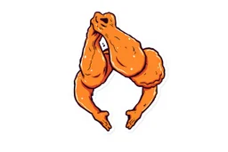 illustration of spicy chicken wings, wingstreet wings and legs, stickers
