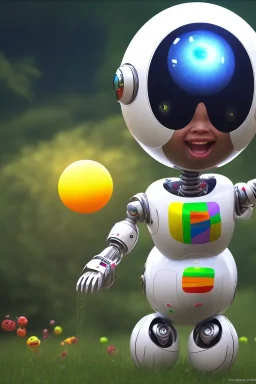 african baby inside egg, 3d, village, robot, 8k quality