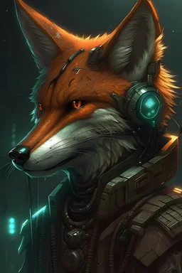 cyberpunk anthropomorphic fox