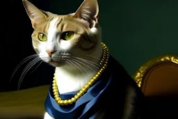 cat with pearl earring, vermeer