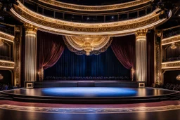 a luxury big opera dance stage,close up ,show main stage