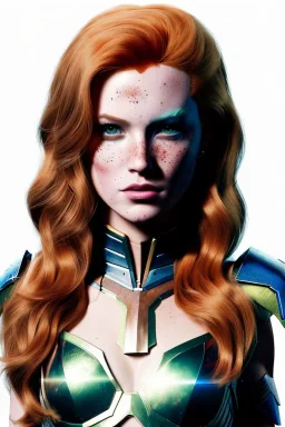 coloring book illustraion, concept art, strikingly beautiful (18 year old girl:1.2),_skimpy sci-fi armor_, Hair (long ginger:1.1), Face (freckles:1.2), body, medium breasts (light cleavage:1.2), tracing, ambient light, highres, (hyperrealistic:1.2), (perfect face:1.1), intricate (high detail:1.1) body, beautiful detailed eyes (emerald:1.3), _camera_, plump lips ,sci-fi theme, Model hash: ddc3021b