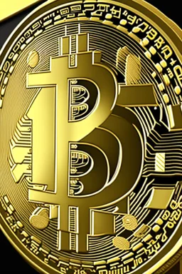 Up close image of A big golden coin with the crypto symbol tz written on it