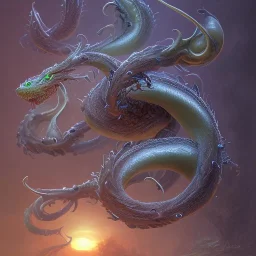 This hydra has 1 horn spiraling backward. Its neck is medium length; Its snout is vertically tall, thin, very long, beak like, and it has an overbite. Its teeth are retractable. It has no claws, frills, and wet scales. Its tail is medium length and very wide. Its breath weapon is fire.