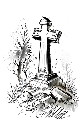 Grave tombstone sketch