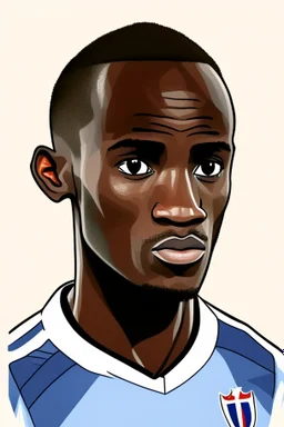 Moussa Diaby French soccer player cartoon 2d