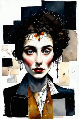 Weathering the storm, stone texture patchwork, watercolor and ink, intricate, elegant, Egon Schiele, Annigoni, Catrin Welz-Stein, debeh