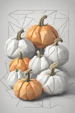 cut pumpkin in pieces in polygon art