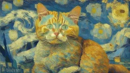 Portrait of a cat by Van Gogh