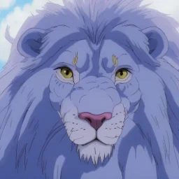 blue, lion made of clouds, clouds,cloud lion, lion cloud