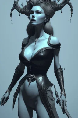 Brigitte Bardot as evil queen in black leather, leather, busty, cleavage, angry, stern look. character design by cory loftis, fenghua zhong, ryohei hase, ismail inceoglu and ruan jia. unreal engine 5, artistic lighting, highly detailed, photorealistic, fantasy.