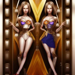 centered piece cute slave in elevator