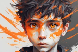 abstract boy art Orange color eyes