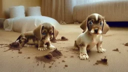 hotelwith dirty puppies pooping all over the carpet