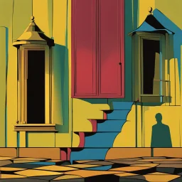 When you think everything is someone else's fault you will suffer greatly, shadows breaking from their masters, minimalist surrealism, by Wes Benscoter, cool sharp colors, cracking artistic effects.