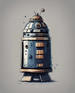 can you draw a dalek in a style appropriate for Paradroid 90?