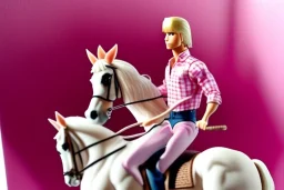 Ken is riding Barbie Watercolour