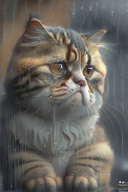 قطة كيوت حزينة