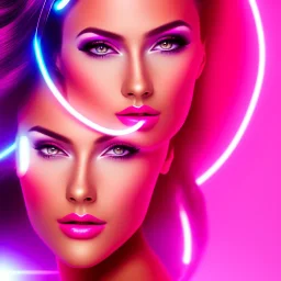 cyberpink, head, woman, portrai, tron