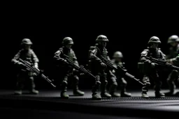 toy soldiers military operation rapocolypse to to right corner black floor black blackground