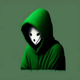 minimalistic, art, green, anonymous mask, no face