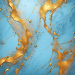 Hyper Realistic Light-Blue & Golden marble background with glowing embers & scratch marks vignette effect