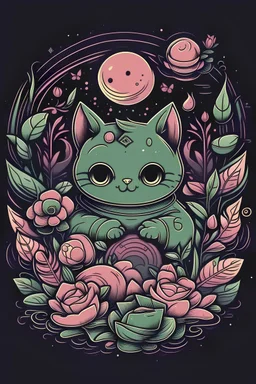 dark pastel image for a t shirt design with cute messege