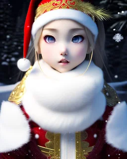 Detailed cute happy anime Kunoichi Christmas snowman, Christmas colours, intricate details, full body portrait, keep head in frame, slight smile, black Japanese motif, concept art, highly detailed, digital painting, concept art, sharp focus, illustration, art by Yoji Shinkawa, WLOP and greg rutkowski and alphonse mucha and artgerm and yanjun Chen and Junji ito and Makoto Shinkai, HDR, octane render