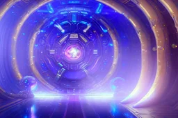 blue and purple crystal cosmic and galactic ambiance cinema4d sci-fi futuristic tunnel, full of details, smooth, bright sunshine，soft light atmosphere, light effect，vaporwave colorful, concept art, smooth, extremely sharp detail, finely tuned detail, ultra high definition, 8 k, unreal engine 5, ultra sharp focus