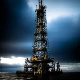 Oil rig that looks like the Eiffel Tower