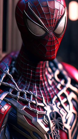 spiderman become robot, ultra realistic, 4k, ultra detail, full body, full picture