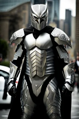 Catman in futuristic armor, photograph