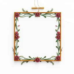 Embroidery frame on white background for removal