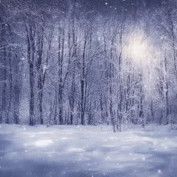 winter landscape, crystal, stars, dreamlike