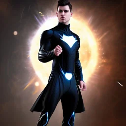 Cosmic super hero,black costume,4k image, full body men