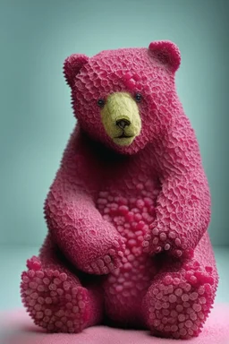 bear made of raspberries