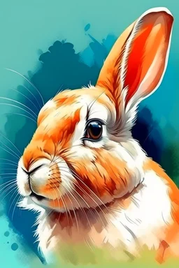 Discover the Perfect animal rabbit Front Cover Design painting art logo
