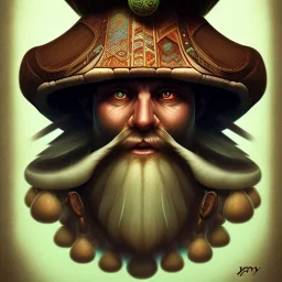 Mushroom shaman, full beard, portrait