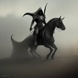 franz frazetta style, The Death Dealer, nazgul, dread