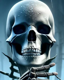 A portrait of a frozen skeleton by pascal blanche rutkowski repin artstation hyperrealism painting concept art of detailed character design matte painting, 4 k resolution blade runner, digital Art, perfect composition, beautiful detailed intricate insanely detailed octane render trending on artstation, 8 k artistic photography, photorealistic concept art, soft natural volumetric